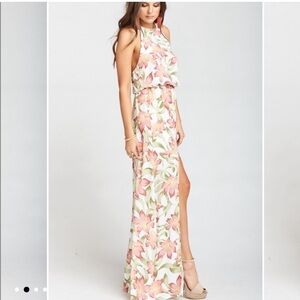 Show Me Your Mumu Women's Lily Maxi Dress Cottage Floral Pink Green White XXL